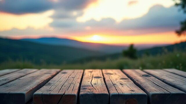 empty wooden table