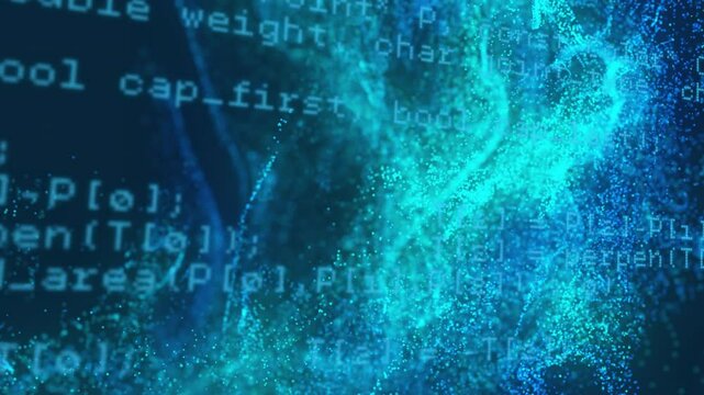 Opening dark backdrop starting rippling cloud, fading code fragments visualizing HTTP routines