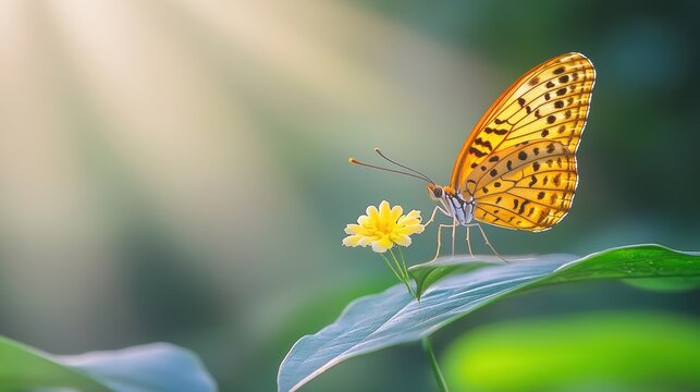 Farfalla Arancione su Fiore Giallo