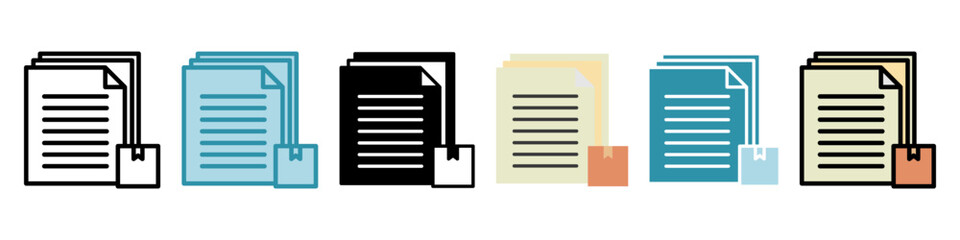 Document multi style, mini illustration icon set. use for modern concept, print, UI, UX kit, web and app development. Vector related to sales, logistic and ecommerce