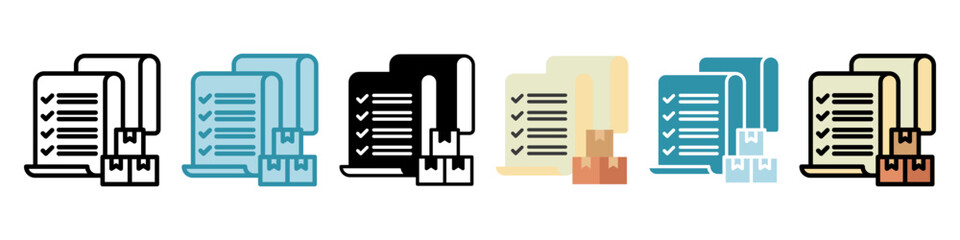 Order List multi style, mini illustration icon set. use for modern concept, print, UI, UX kit, web and app development. Vector related to sales, logistic and ecommerce