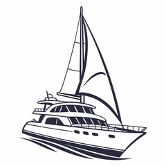 yacht isolated on white