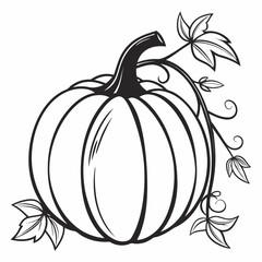 pumpkin with leaves