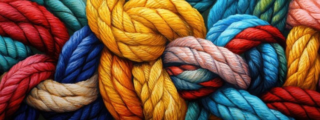 Colorful knotted ropes
