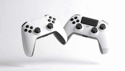 White Game Controllers Floating.