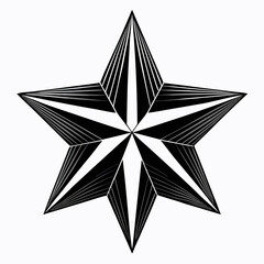 black and white star
