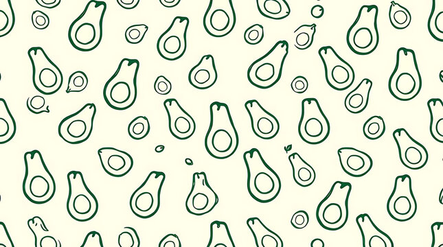 Avocado Pattern in Green and White