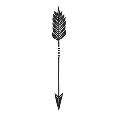 Contemporary Arrow with a Minimalist Vector in Jet Isolated on Transparent Background