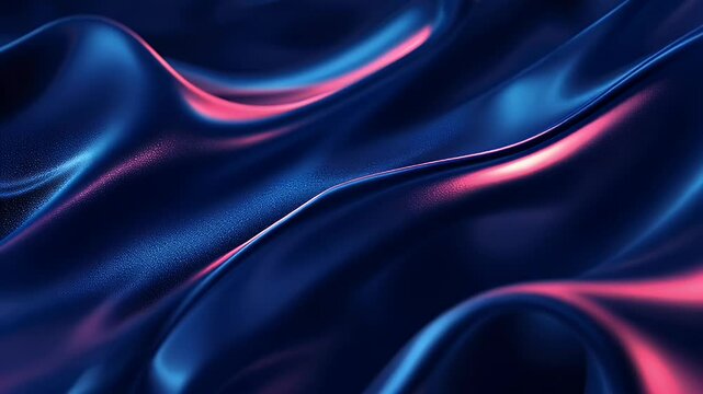 Smooth metallic red and blue satin fabric waves in soft motion
