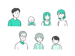 家族のイラスト-怒った表情
