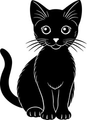 vector illustration of black cat