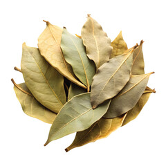Dried Bay Leaves: Group of dried bay leaves, slightly curled, PNG