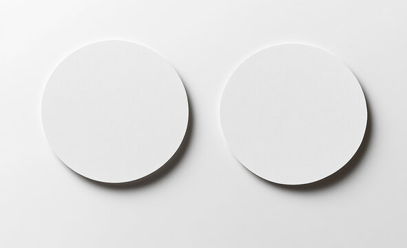 Blank White Round Coaster Mockup Perfect for Branding and Design