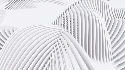 Fototapeta premium Abstract Curved Shapes. White Circular Background.