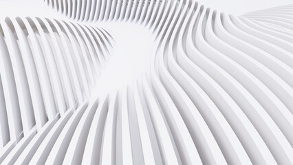 Naklejka premium Abstract Curved Shapes. White Circular Background.