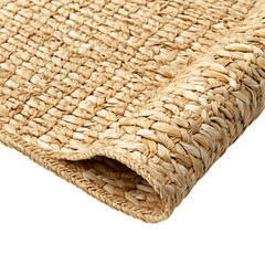 Minimalist Woven Straw Beach Mat with a Refined Nat Isolated on Transparent Background