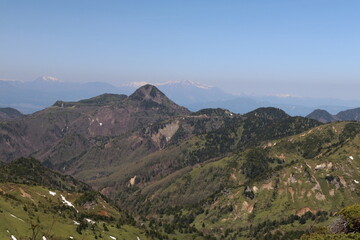 Obraz premium 高原を走る志賀草津道路（国道292号）からの風景。