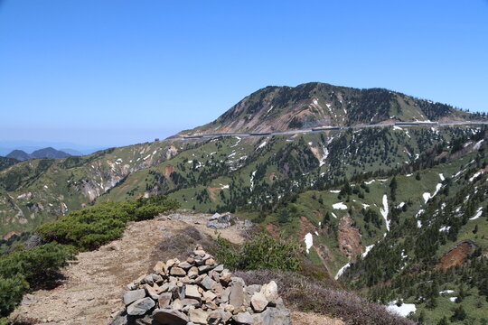 高原を走る志賀草津道路（国道292号）からの風景。