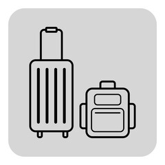 Two travel accessories: suitcase and compact backpack. Convenience for journeys, ideal for adventure seekers and travelers