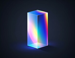 Holographic Cylinder, Iridescent Prism, Abstract Shape, Modern Design, Geometric, 3D Render, Colorfu