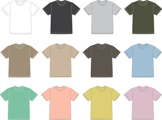 Tシャツ　落ち着いたカラー　アースカラー　パステルカラー	