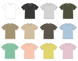 Tシャツ　落ち着いたカラー　アースカラー　パステルカラー	
