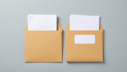 Organizing important documents office space image of envelopes neutral background top-down view productivity concept