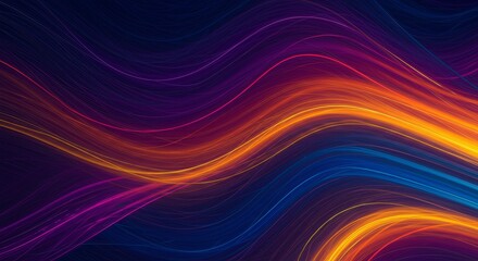 Obraz premium Abstract Background of Glowing Orange and Blue Light Waves Motion