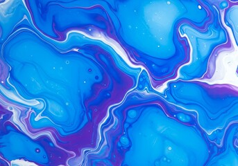 Abstract Fluid Texture In Blue Purple And White With Ink Marble Effect Background Photo