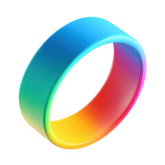 Vibrant Rainbow Gradient Ring Abstract Colorful