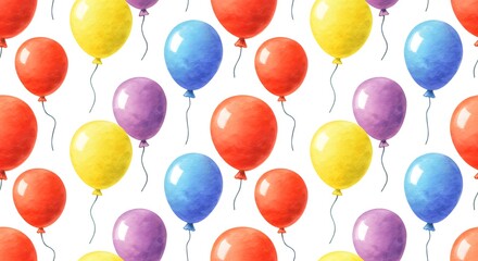 feliz aniversario, Watercolor-style colorful balloons on a clean white background