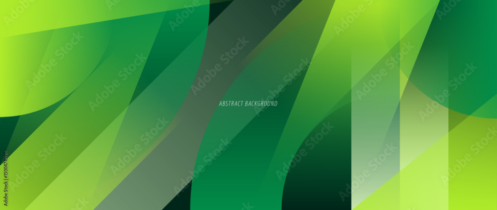 Poster green abstract background. with geometry objects arranged irregularly so as to create a unique and b