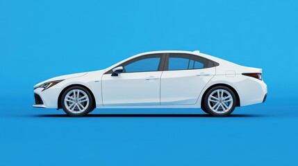 Fototapeta premium A professional hybrid rental car ad featuring a detailed side shot with clean and modern branding