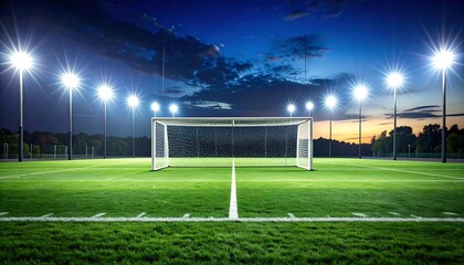 Night Soccer Field Goal.