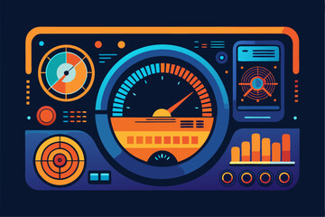 Business person interacting with a futuristic digital marketing interface, showcasing online advertising analytics, data charts, email marketing, and campaign performance metrics on a virtual screen. 