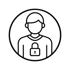 User-Locked Security Icon Vector