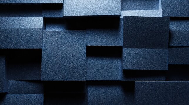 Abstract blue geometric flowchart symbolizing modern corporate efficiency and structured innovation