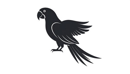 Obraz premium Parrot Silhouette with Bird Icon.