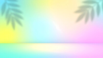 Pastel background with leaf shadows.