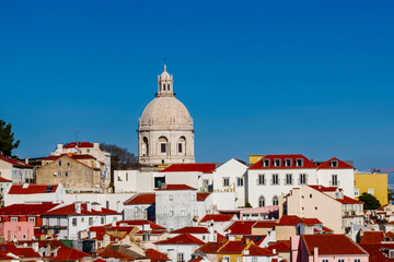 Obraz premium View of Alfama, the oldest district of the Old Town, Lisbon, the capital of Portugal.