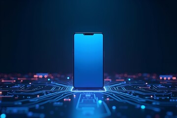 computer security concept,Minimalist vertical mockup with bold neon circuits, central logo placeholder, and seamless tech background—ideal for clean branding, startup promos, or AI presentations