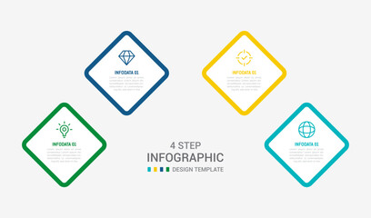 Four Step Infographic element design Vector template for presentation. process diagram and presentations step, workflow layout, banner, flow chart, info graphic vector illustration.