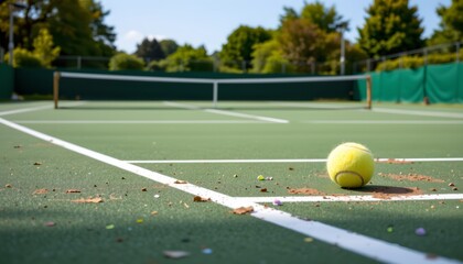 an outdoor tennis court during the daytime