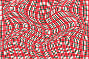 simple abstract fruit cocktail color plaid check wavy distort line pattern wavy plaid checkered fabric texture illustration