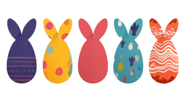 Colorful decorative bunny silhouettes for Easter.