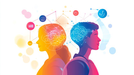 Futuristic AI-powered education concept, abstract visualization of personalized learning paths