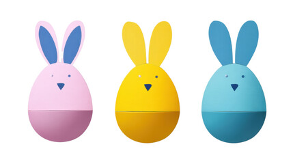 Obraz premium Colorful bunny-shaped eggs for festive occasions.