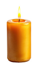 A serene orange candle glowing softly.