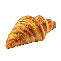 Delicious golden croissant pastry on a table