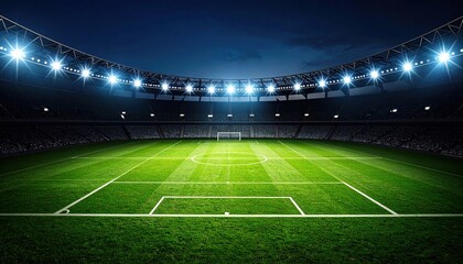 Night Stadium with Soccer Field.